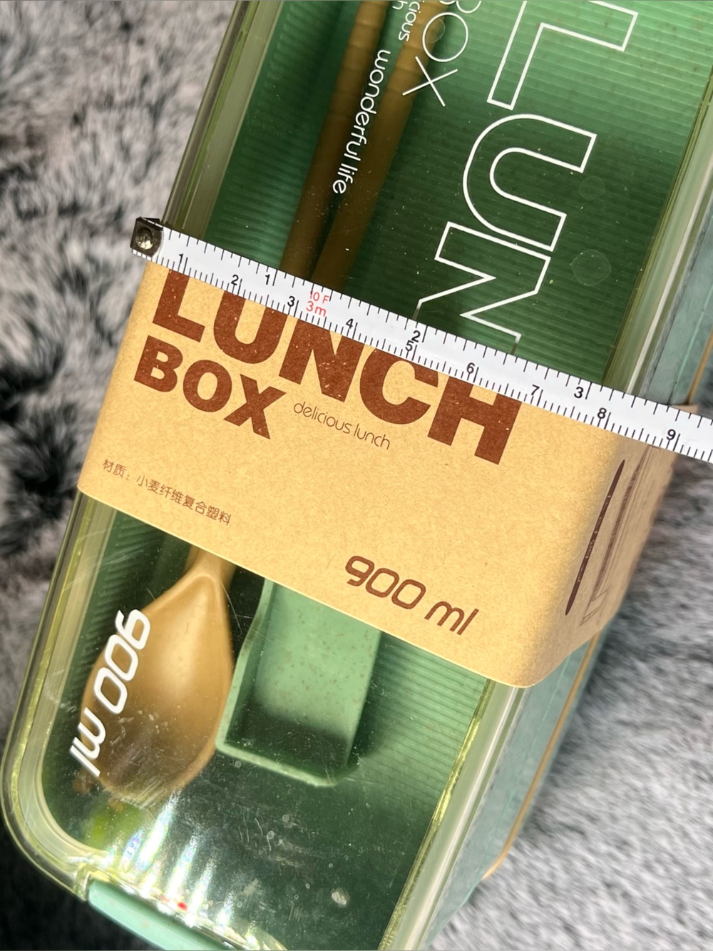 New Ice Green Stackable 900ml Lunch Box with Spoon Portable 3 Layer Bento - Picture 10 of 12